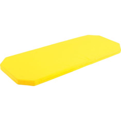 Saltea galbena din spuma 125.5 x 51,5 x 5 cm, colturi tesite, pentru pat stivuibil, gradinita - imagine 7